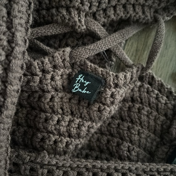 Brown crocheted, top and skirt set - Picture 5 of 6